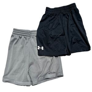 BUNDLE (2) UNDER ARMOUR & CHAMPION Youth Basket Ball Shorts Size Small